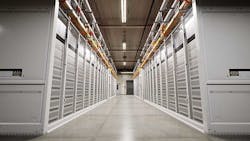 A long row of racks and servers inside a Microsoft Azure cloud data center. (Image: Microsoft)