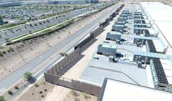 A row of backup generators at the Compass Datacenters facility in Goodyear, Ariz., one of three sites where Compass will use HVO in place of diesel to fuel its generators. (Photo: Compass Datacenters)