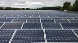 Solar panels at a 14 megawatt solar array supporting a data center in New Jersey. (Photo: Rich Miller)