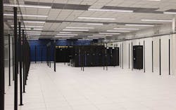 Cabinets inside a data hall in an EdgeConneX data center facility. (Photo: EdgeConneX)