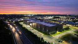 Sabey Data Centers' SDC Ashburn at night.