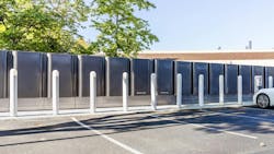 A row of hydrogen fuel cells.