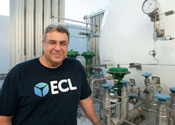 ECL co-founder and CEO Yuval Bachar at ECL MV1, the world’s first data center that uses hydrogen as its primary power source, in Mountain View, Calif.