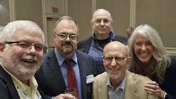 (L to R): Rich Miller, Founder of Data Center Frontier (DCF); Matt Vincent, Editor in Chief, DCF; David Chernicoff, Senior Editor, DCF; Capel States, Publisher, DCF; Janice Oliva, VP of Events, Endeavor Business Media.