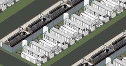 A rendering of the ECL TerraSite-TX1 data center campus near Houston, Texas.