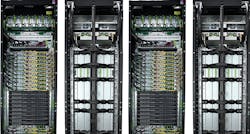 Catalina front view (left) and rear view (right). An open architecture for meeting the growing demand for AI infrastructure, Catalina is Meta's new high-powered rack designed for AI workloads. Based on the NVIDIA Blackwell platform full rack-scale solution with a focus on modularity and flexibility, Catalina is built to support the latest NVIDIA GB200 Grace Blackwell Superchip.