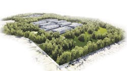 A rendering of Active Infrastructure's proposed Leesburg data center campus.