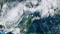 Satellite view of Hurricane Milton in the Gulf of Mexico.