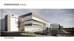 Rendering of the PowerHouse Irving data center in the Dallas-Ft. Worth Metroplex.