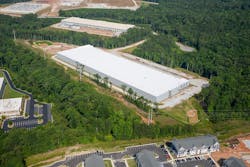 An aerial view of construction at Flexential's Atlanta-Douglasville campus.