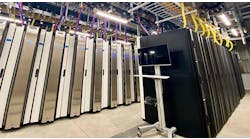 Cabinets and cooling units inside a Nautilus Data Technologies facility.