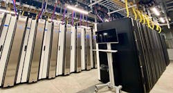 Cabinets and cooling units inside a Nautilus Data Technologies facility.