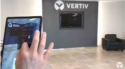 A demonstration of how the Vertiv XR mobile app can simulate how data center equipment will look in a user environment.